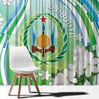 Djibouti Window Curtain Jabuuti Emblem With Jasmine