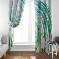 Djibouti Window Curtain Jabuuti Emblem With Jasmine