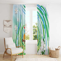 Djibouti Window Curtain Jabuuti Emblem With Jasmine