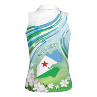 Personalised Djibouti Women Sleeveless Polo Shirt Jabuuti Emblem With Jasmine