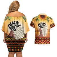 Dear Black Girl Couples Matching Off Shoulder Short Dress and Hawaiian Shirt African Black Women Pride