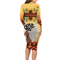 Dear Black Girl Family Matching Long Sleeve Bodycon Dress and Hawaiian Shirt African Black Women Pride