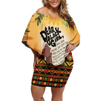 Dear Black Girl Off Shoulder Short Dress African Black Women Pride
