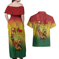 Black History Month Couples Matching Off Shoulder Maxi Dress and Hawaiian Shirt Africa I Am Black