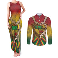 Black History Month Couples Matching Tank Maxi Dress and Long Sleeve Button Shirt Africa I Am Black
