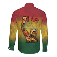 Black History Month Long Sleeve Button Shirt Africa I Am Black