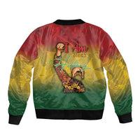 Black History Month Sleeve Zip Bomber Jacket Africa I Am Black