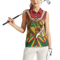 Black History Month Women Sleeveless Polo Shirt Africa I Am Black