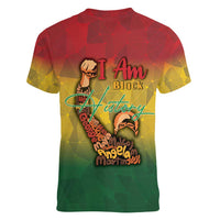 Black History Month Women V-Neck T-Shirt Africa I Am Black