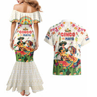 Mexico Cinco De Mayo Couples Matching Mermaid Dress and Hawaiian Shirt Dancing Mexican