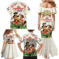 Mexico Cinco De Mayo Family Matching Mermaid Dress and Hawaiian Shirt Dancing Mexican