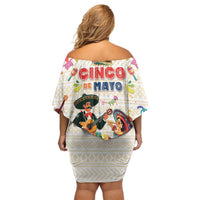 Mexico Cinco De Mayo Family Matching Off Shoulder Short Dress and Hawaiian Shirt Dancing Mexican