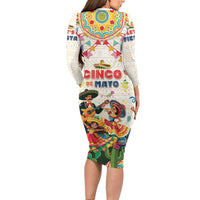 Mexico Cinco De Mayo Long Sleeve Bodycon Dress Dancing Mexican