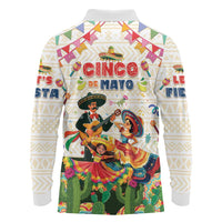 Mexico Cinco De Mayo Long Sleeve Polo Shirt Dancing Mexican