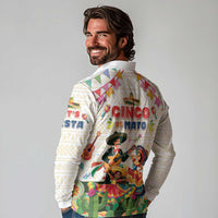 Mexico Cinco De Mayo Long Sleeve Polo Shirt Dancing Mexican