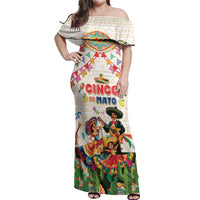 Mexico Cinco De Mayo Off Shoulder Maxi Dress Dancing Mexican