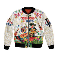 Mexico Cinco De Mayo Sleeve Zip Bomber Jacket Dancing Mexican