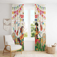 Mexico Cinco De Mayo Window Curtain Dancing Mexican