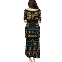 Cowboy Merry Christmas Family Matching Puletasi and Hawaiian Shirt DT04 - Wonder Print Shop