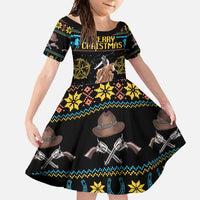 Cowboy Merry Christmas Family Matching Short Sleeve Bodycon Dress and Hawaiian Shirt DT04 - Wonder Print Shop