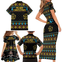 Cowboy Merry Christmas Family Matching Short Sleeve Bodycon Dress and Hawaiian Shirt DT04 - Wonder Print Shop