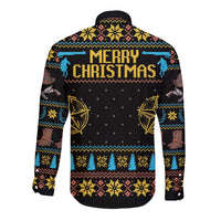 Cowboy Merry Christmas Long Sleeve Button Shirt DT04 - Wonder Print Shop