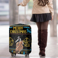 Cowboy Merry Christmas Luggage Cover DT04 - Wonder Print Shop