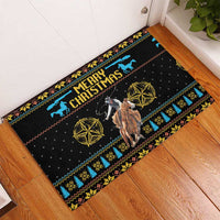 Cowboy Merry Christmas Rubber Doormat DT04 - Wonder Print Shop