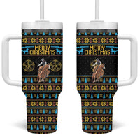 Cowboy Merry Christmas Tumbler With Handle DT04 - Wonder Print Shop