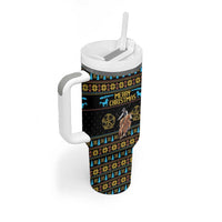 Cowboy Merry Christmas Tumbler With Handle DT04 - Wonder Print Shop