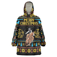 Cowboy Merry Christmas Wearable Blanket Hoodie DT04 - Wonder Print Shop