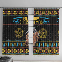 Cowboy Merry Christmas Window Curtain DT04 - Wonder Print Shop