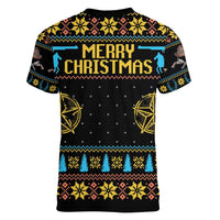 Cowboy Merry Christmas Women V-Neck T-Shirt DT04 - Wonder Print Shop