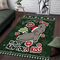Elephant I Didnt Fart My Butt Blew You A Kiss Area Rug Elephant Christmas DT04 - Wonder Print Shop