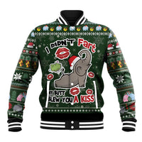 Elephant I Didnt Fart My Butt Blew You A Kiss Baseball Jacket Elephant Christmas DT04 - Wonder Print Shop