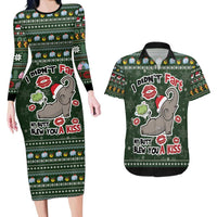 Elephant I Didnt Fart My Butt Blew You A Kiss Couples Matching Long Sleeve Bodycon Dress and Hawaiian Shirt Elephant Christmas DT04 - Wonder Print Shop