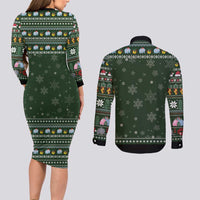 Elephant I Didnt Fart My Butt Blew You A Kiss Couples Matching Long Sleeve Bodycon Dress and Long Sleeve Button Shirt Elephant Christmas DT04 - Wonder Print Shop