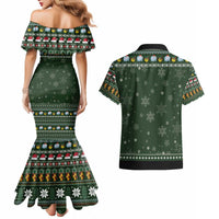 Elephant I Didnt Fart My Butt Blew You A Kiss Couples Matching Mermaid Dress and Hawaiian Shirt Elephant Christmas DT04 - Wonder Print Shop