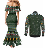 Elephant I Didnt Fart My Butt Blew You A Kiss Couples Matching Mermaid Dress and Long Sleeve Button Shirt Elephant Christmas
