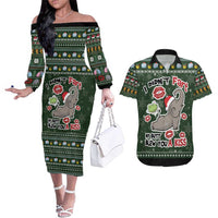Elephant I Didnt Fart My Butt Blew You A Kiss Couples Matching Off The Shoulder Long Sleeve Dress and Hawaiian Shirt Elephant Christmas DT04 - Wonder Print Shop