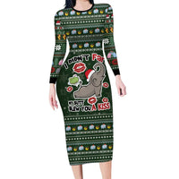 Elephant I Didnt Fart My Butt Blew You A Kiss Family Matching Long Sleeve Bodycon Dress and Hawaiian Shirt Elephant Christmas DT04 - Wonder Print Shop