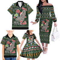 Elephant I Didnt Fart My Butt Blew You A Kiss Family Matching Off The Shoulder Long Sleeve Dress and Hawaiian Shirt Elephant Christmas DT04 - Wonder Print Shop