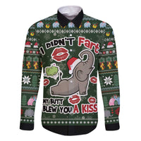 Elephant I Didnt Fart My Butt Blew You A Kiss Family Matching Off The Shoulder Long Sleeve Dress and Hawaiian Shirt Elephant Christmas DT04 - Wonder Print Shop