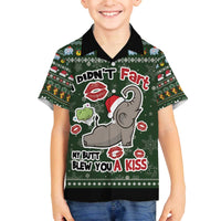 Elephant I Didnt Fart My Butt Blew You A Kiss Family Matching Off The Shoulder Long Sleeve Dress and Hawaiian Shirt Elephant Christmas DT04 - Wonder Print Shop
