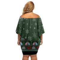 Elephant I Didnt Fart My Butt Blew You A Kiss Family Matching Off Shoulder Short Dress and Hawaiian Shirt Elephant Christmas DT04 - Wonder Print Shop