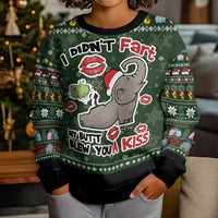 Elephant I Didnt Fart My Butt Blew You A Kiss Kid Ugly Christmas Sweater Elephant Christmas DT04 - Wonder Print Shop