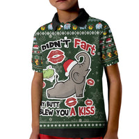 Elephant I Didnt Fart My Butt Blew You A Kiss Kid Polo Shirt Elephant Christmas DT04 - Wonder Print Shop