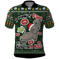 Elephant I Didnt Fart My Butt Blew You A Kiss Polo Shirt Elephant Christmas DT04 - Wonder Print Shop