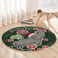 Elephant I Didnt Fart My Butt Blew You A Kiss Round Carpet Elephant Christmas