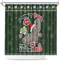 Elephant I Didnt Fart My Butt Blew You A Kiss Shower Curtain Elephant Christmas